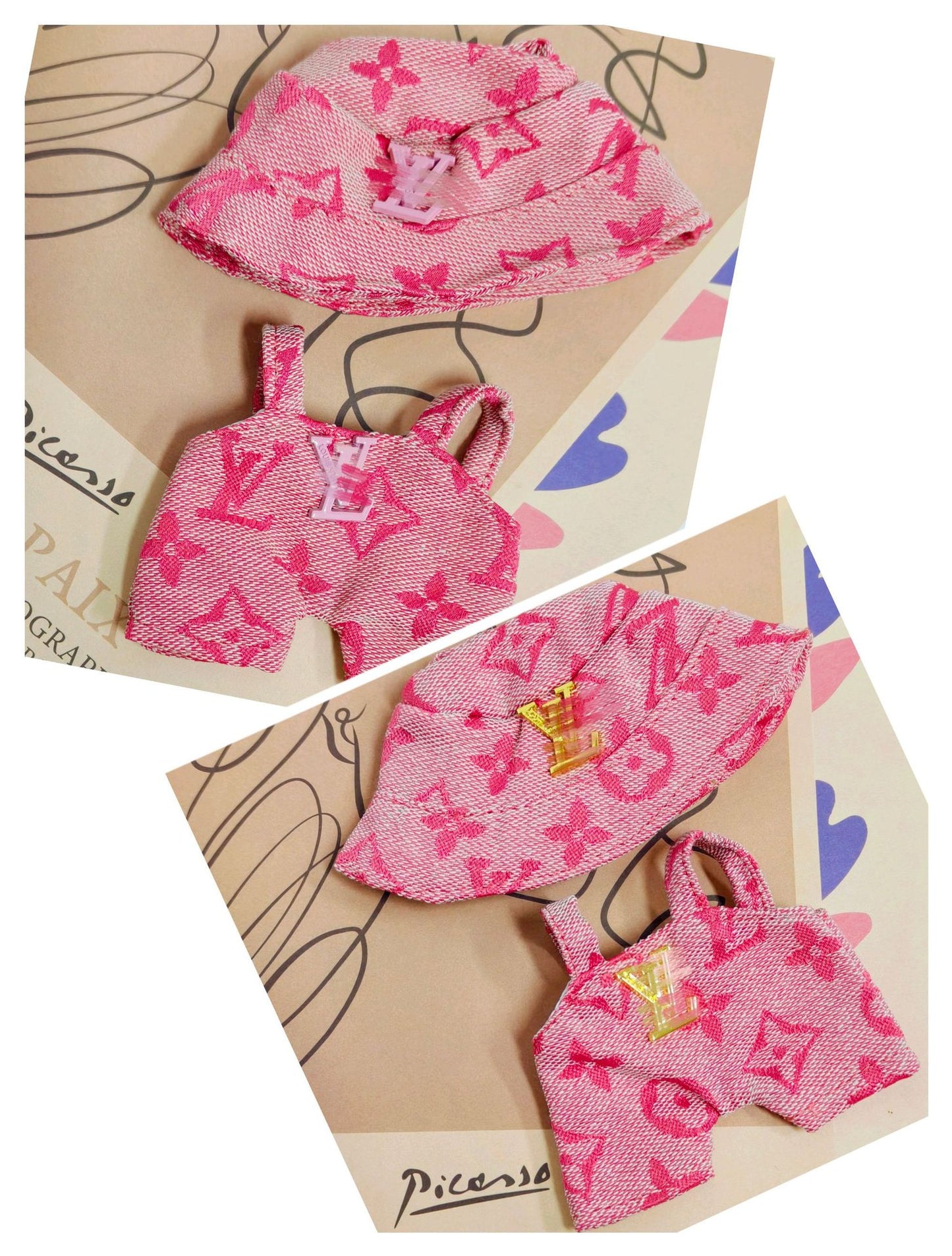 Labubu Doll Denim Overalls & Skirt Suit for 17cm Vinyl Doll
