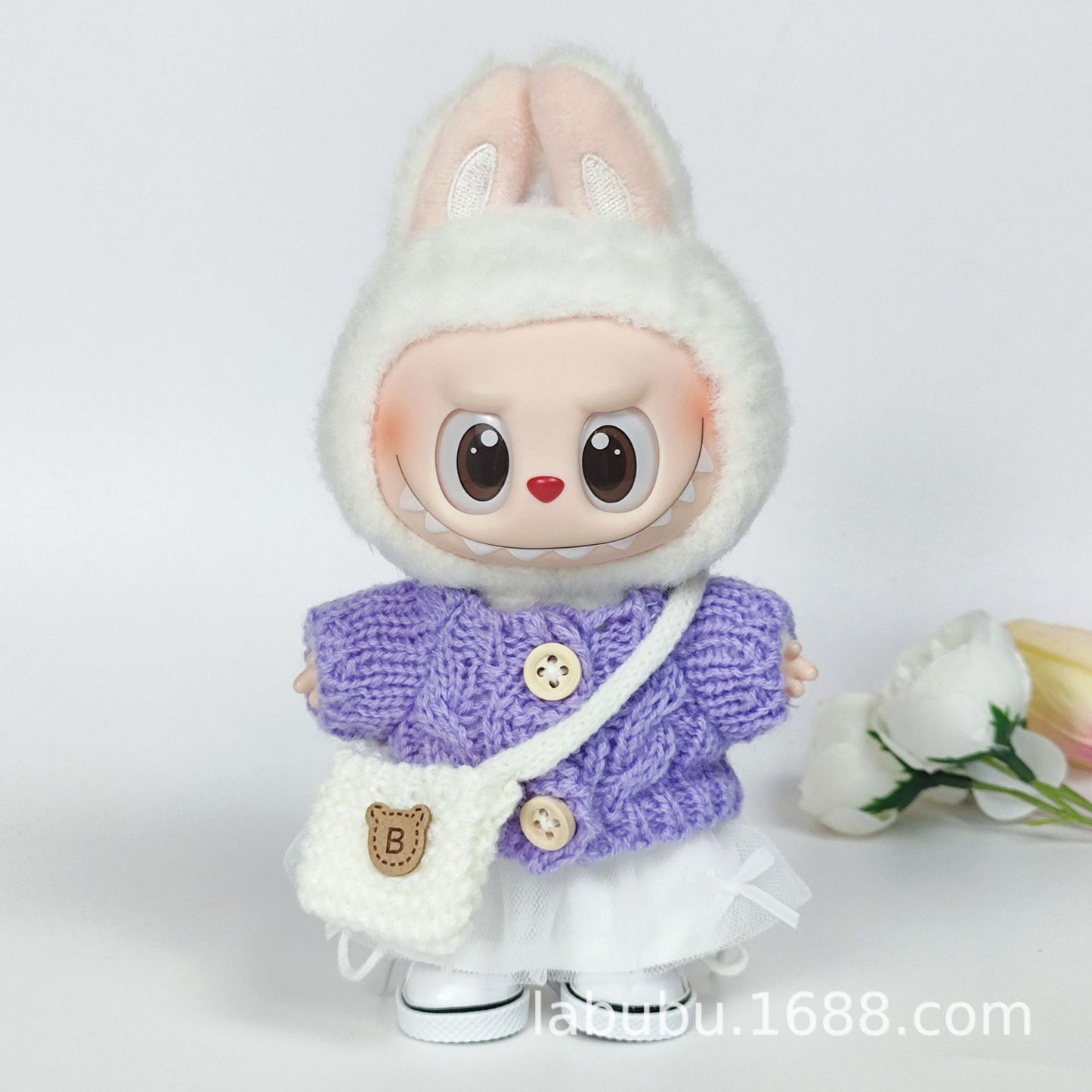 Labubu Doll Outfit - 17cm Sweater, Skirt & Bag Set for 1st-3rd Gen