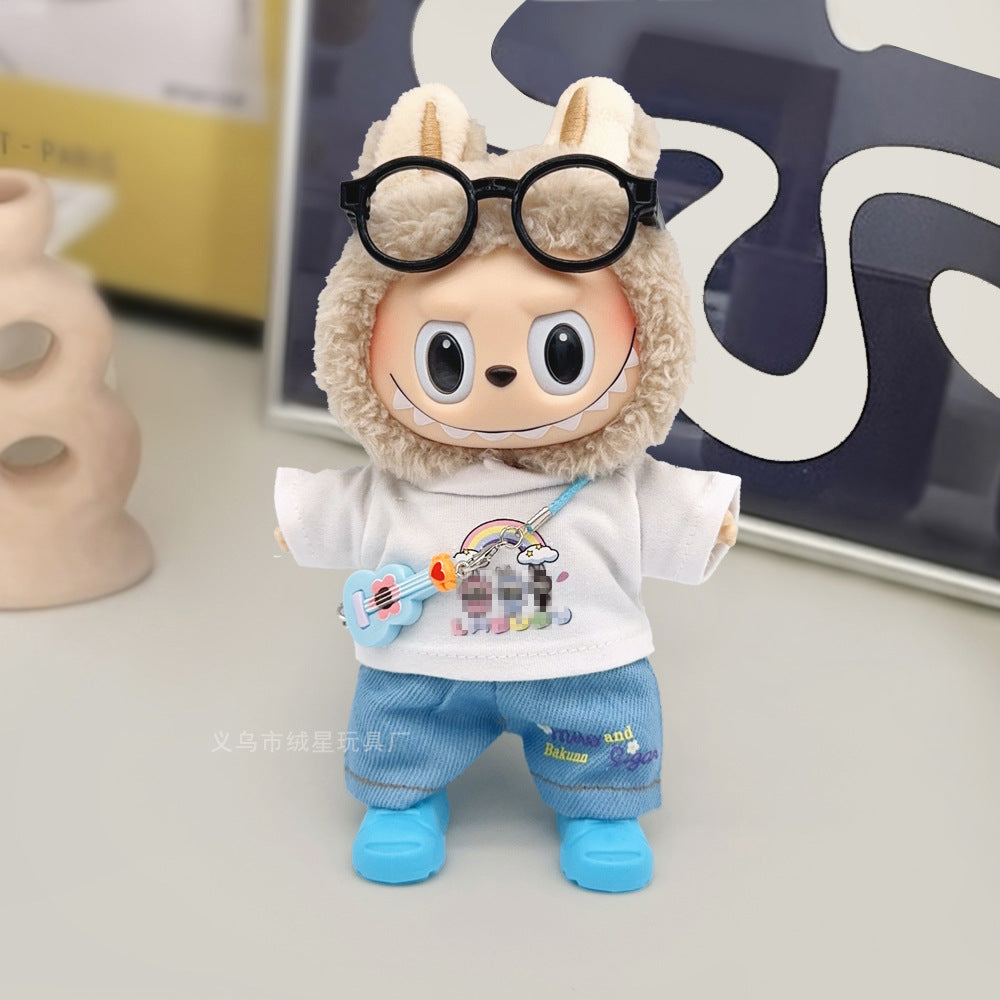 Labubu Doll Denim Outfit Set with T-Shirt & Accessories