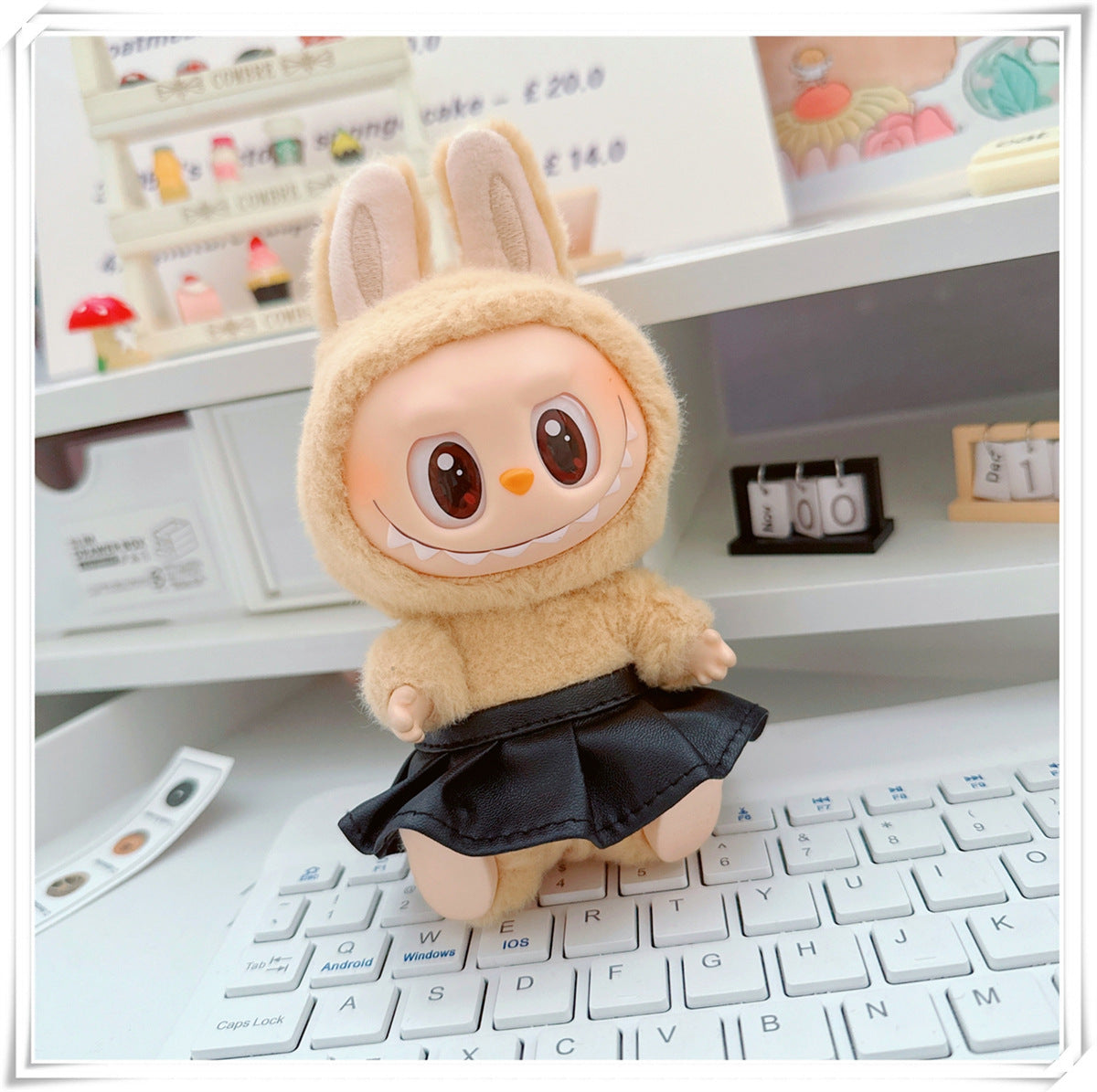 Labubu Doll Clothes - Trendy Hooded Sweatshirt & Pants for 10cm & 17cm Dolls