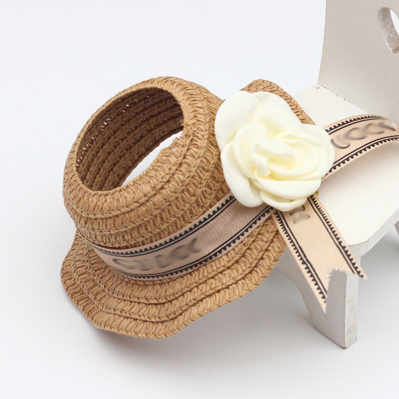 Labubu Doll Straw Hat - Woven Top Accessory for 17cm Pendant Dolls