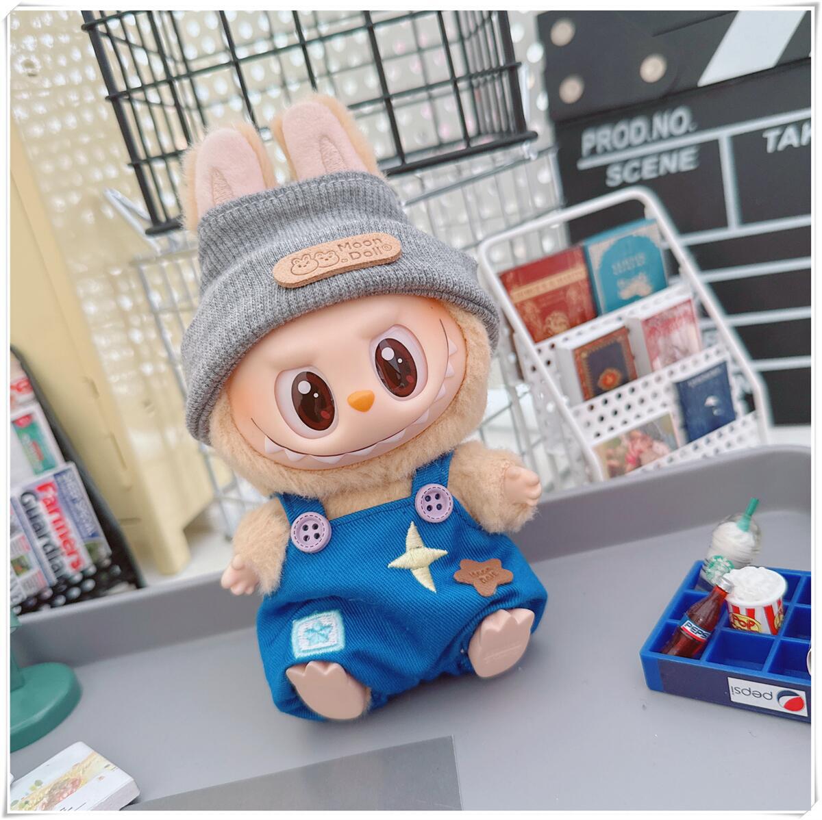 Labubu Doll Outfit - Cute Strappy Pants & Overalls for 10cm & 17cm Dolls