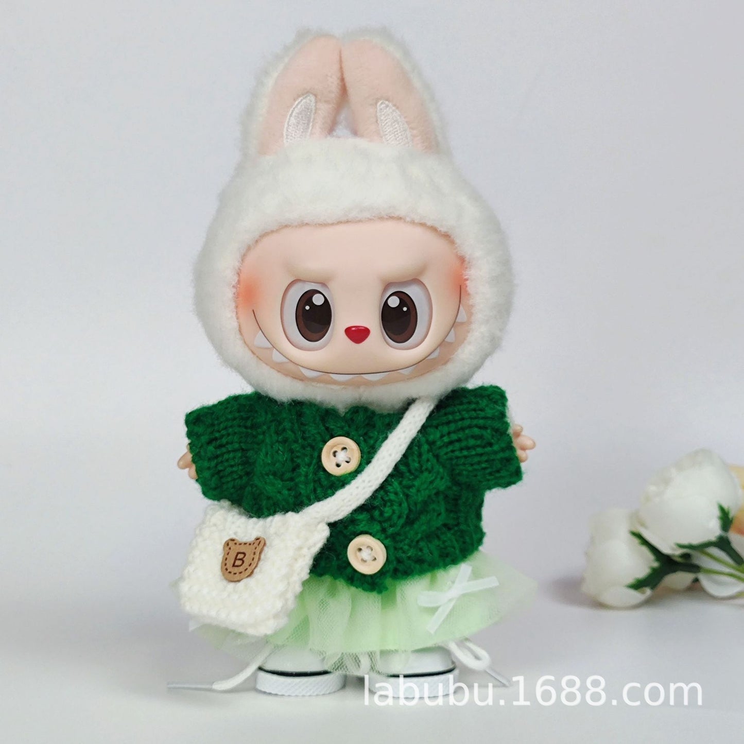 Labubu Doll Outfit - 17cm Sweater, Skirt & Bag Set for 1st-3rd Gen