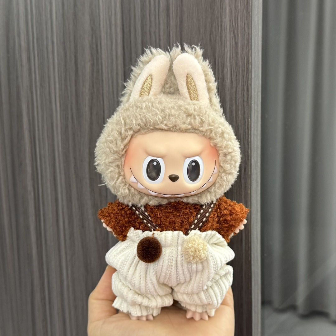 17cm Labubu Doll Clothes Vinyl Labubu Doll Can Be Worn and Changed into Plush Toy Clothes Set