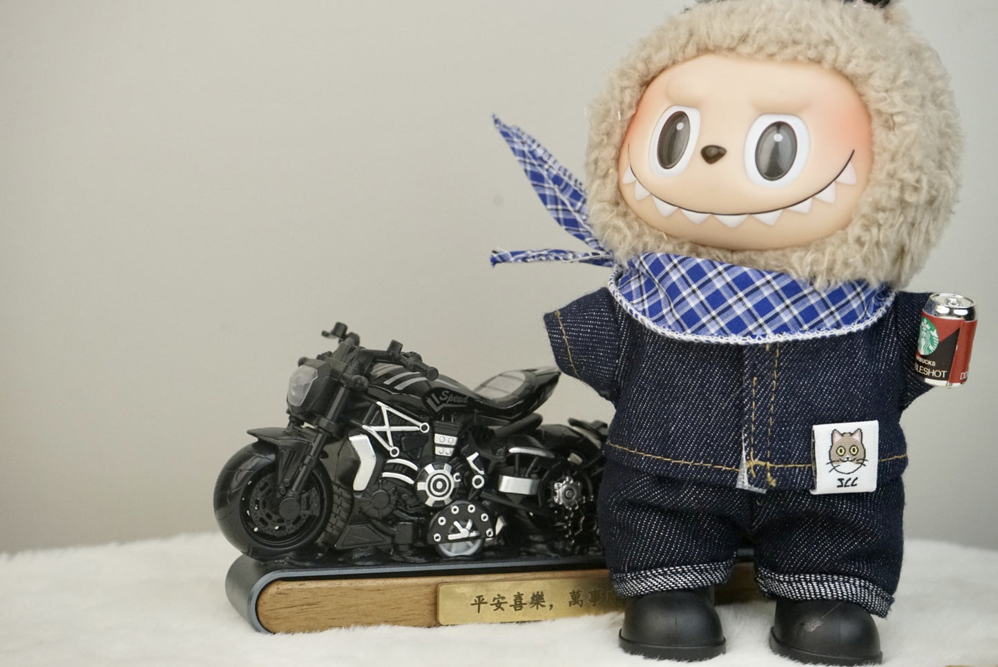 Labubu Doll Denim Outfit Set for 17cm Vinyl Doll
