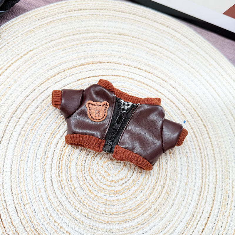 17cm Labubu Doll Clothes - Leather Outfits & Accessories for 1st/2nd Gen
