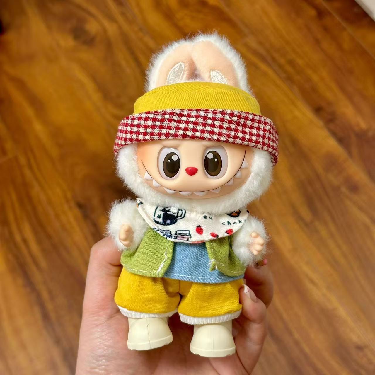 17cm Labubu Pendant Wearing Baby Clothes high quality Labubu Blind Box Pendant Doll Clothes Decorative suit