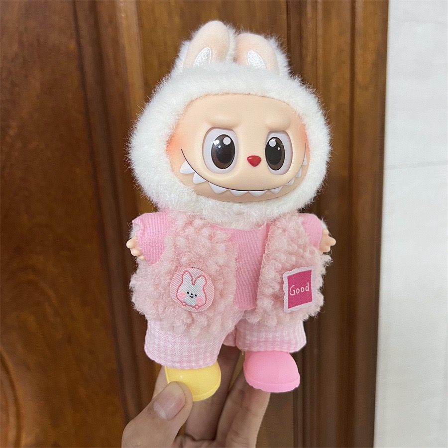 17cm Labubu Pendant Wearing Baby Clothes high quality Labubu Blind Box Pendant Doll Clothes Decorative suit