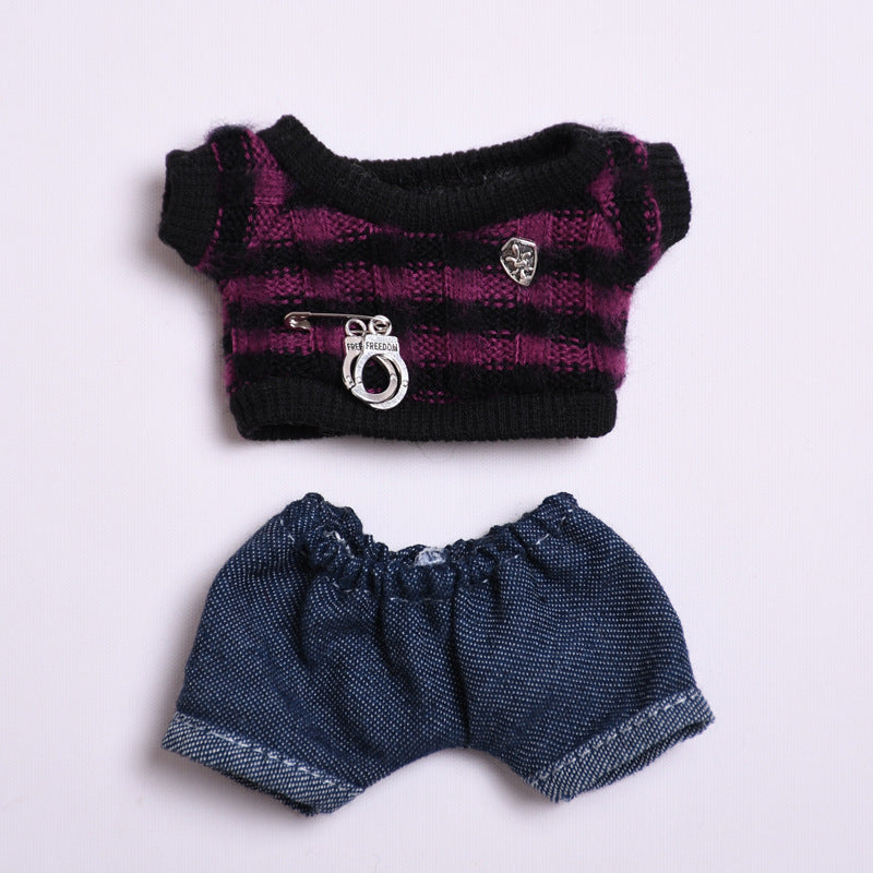 Only clothes generation two generation blind box cloth cloth pendant clothes striped knitted jeans Labubu change baby clothes