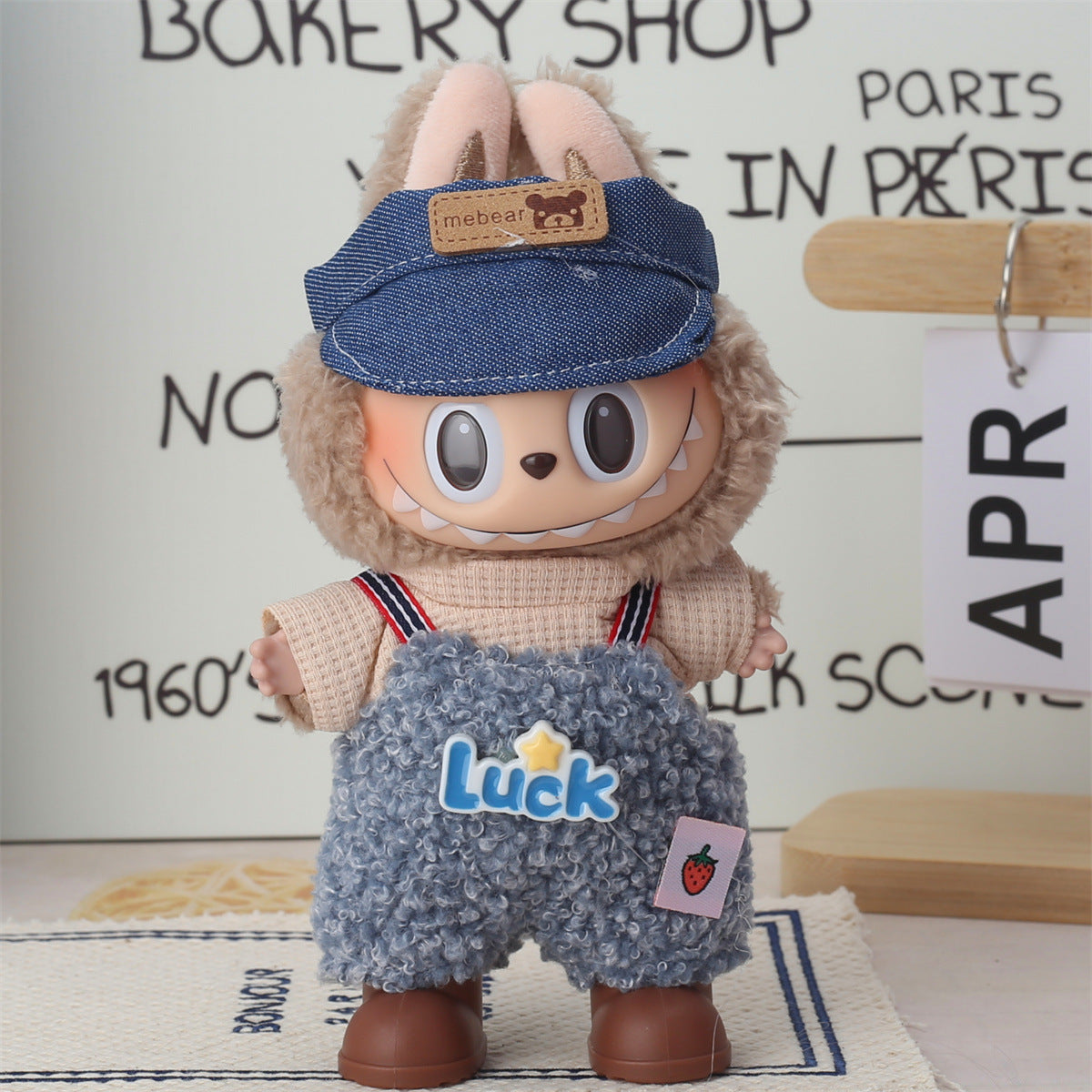 17cm Labubu Second Generation Clothes Labubu Plush Doll Toy Dress Denim suit Skirt Doll Clothes
