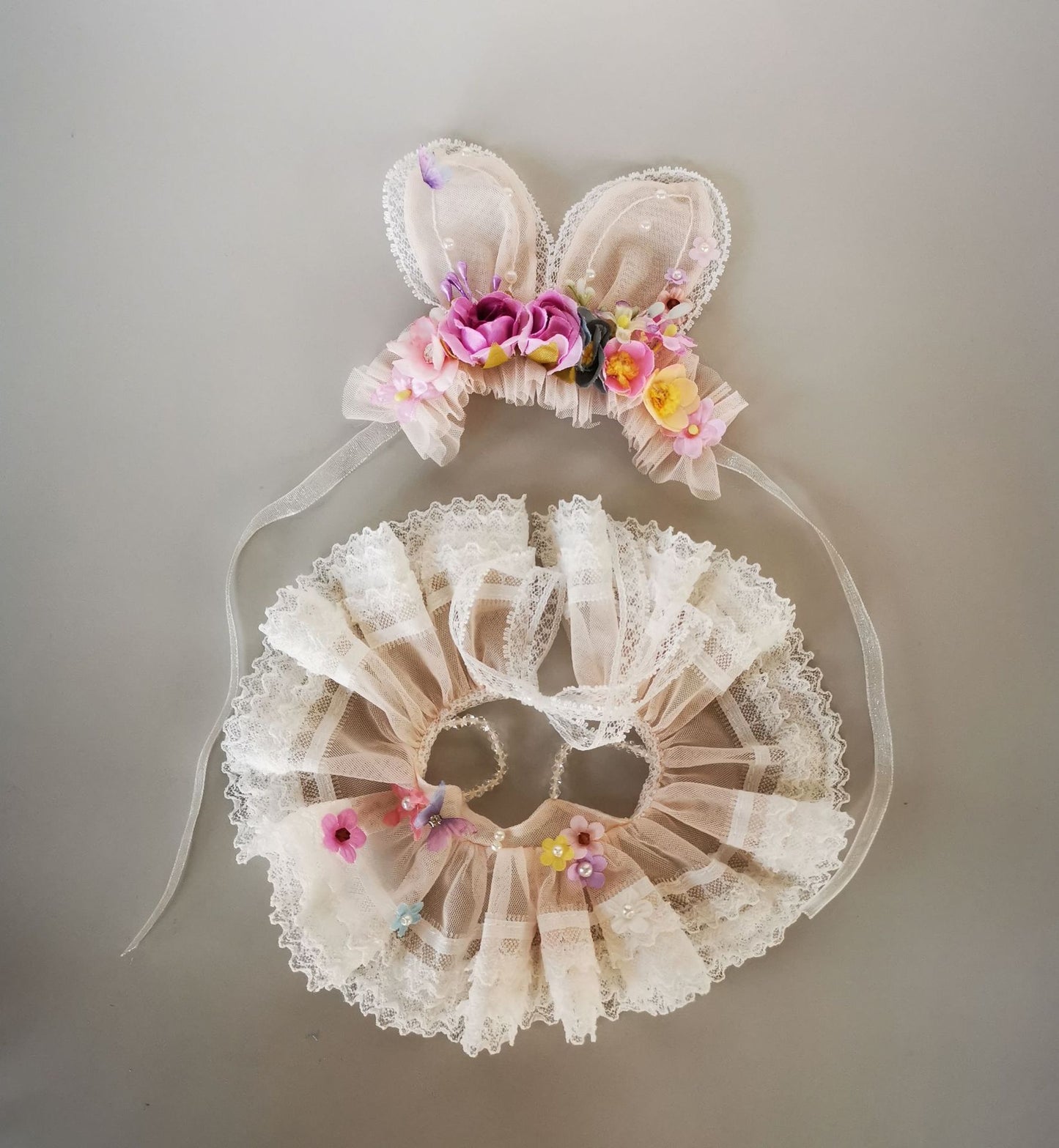 Labubu Doll Flower Fairy Skirt & Hairpin Outfit for 17cm Doll