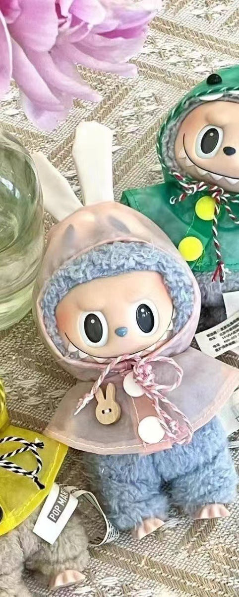 17CM Labubu Doll Coat Labubu Vinyl Doll Raincoat Change Bubble Mart Doll Change Doll