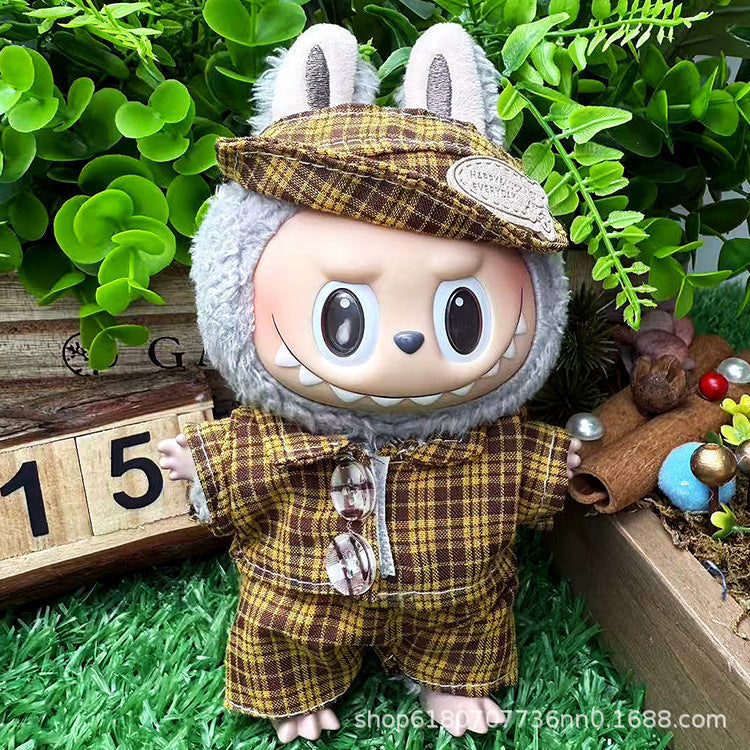 Suitable for Labubu Doll Clothes, Plush Vinyl Sitting Party First, Second and Third Generation Replacement Skirt Suit