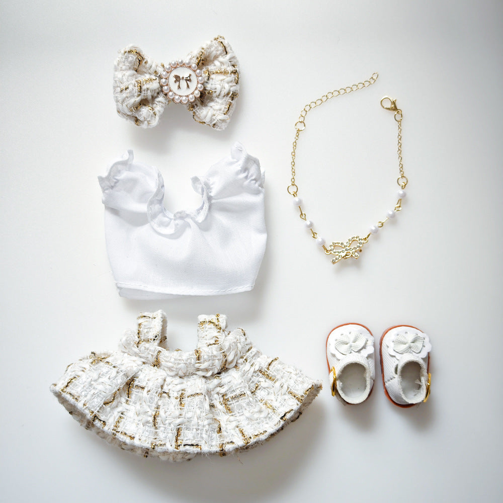 Labubu Doll Outfit Set - 4-Piece Skirt & Accessories for 15-17cm Vinyl Doll