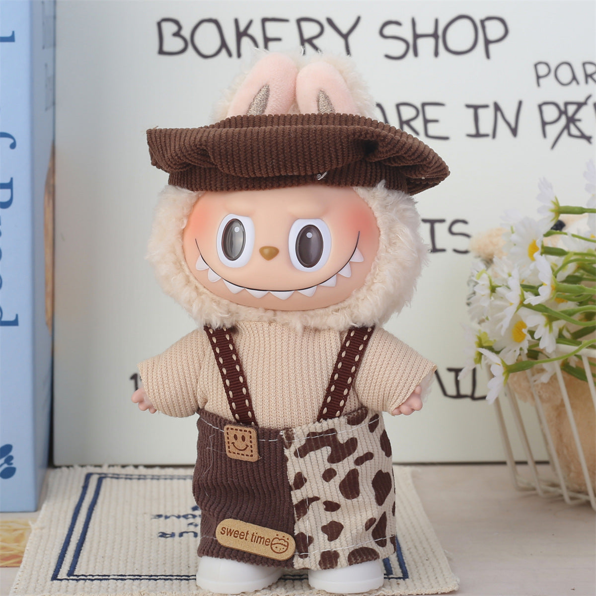 17cm Labubu Second Generation Clothes Labubu Plush Doll Toy Dress Denim suit Skirt Doll Clothes