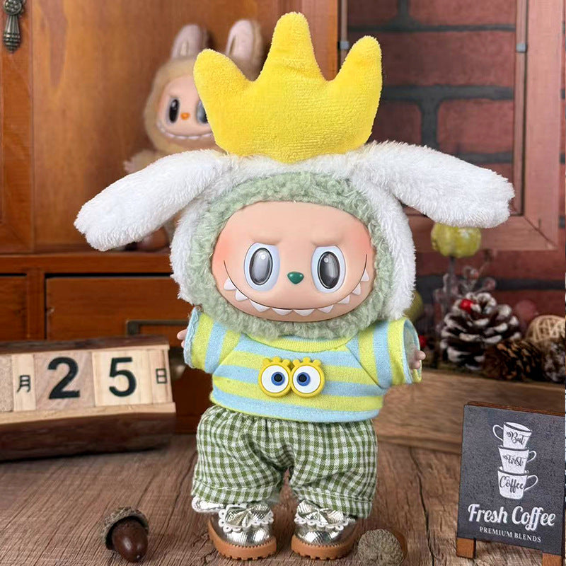 Suitable for labubu doll clothes 17cm pull cloth doll clothes small jewelry doll for suit wholesale