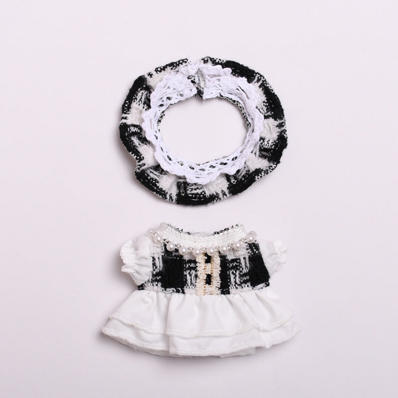 Labubu Doll Plaid Skirt Outfit - Baby Clothes Style