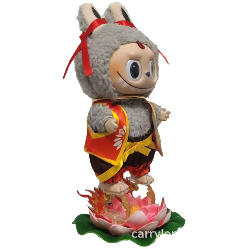 Leather Pilot 17cm Labubu Suit t Custom Wholesale Spot Labubu Keychain Baby Clothes Pendant