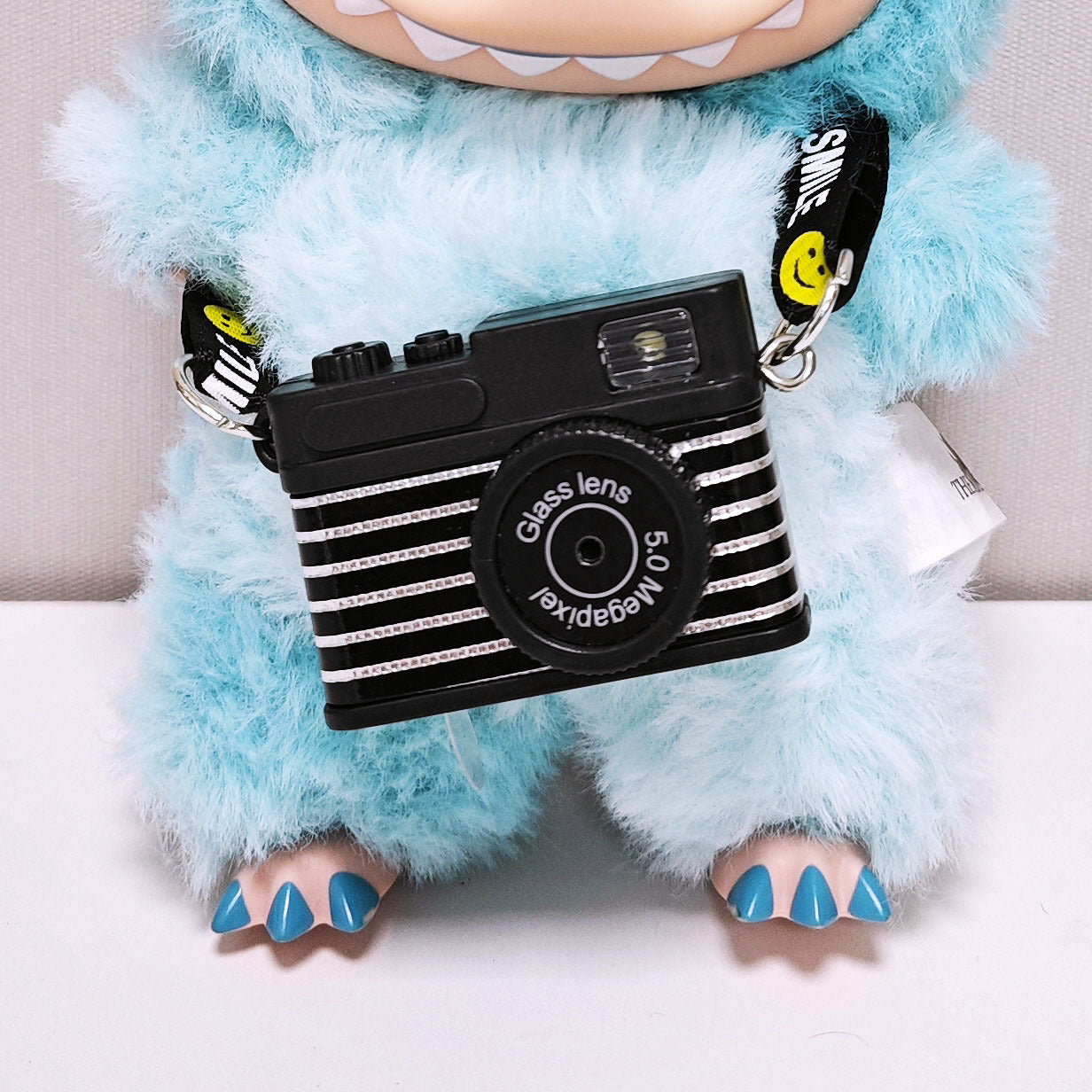 Labubu Doll Mini Camera Pendant - Black, Pink, Blue, Yellow