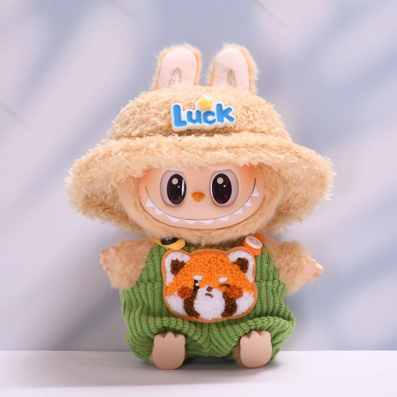 Labubu Doll Overalls Outfit - Persimmon, Fox, Apple, Biscuit Colors