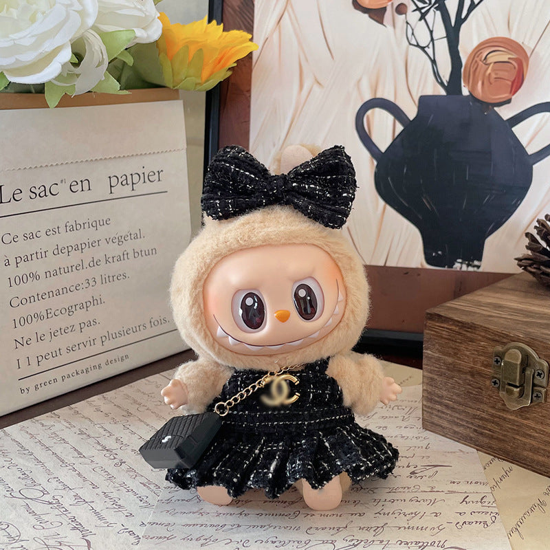 Labubu Doll Outfit - Blue Skirt & Hat for 17cm Labubu Doll