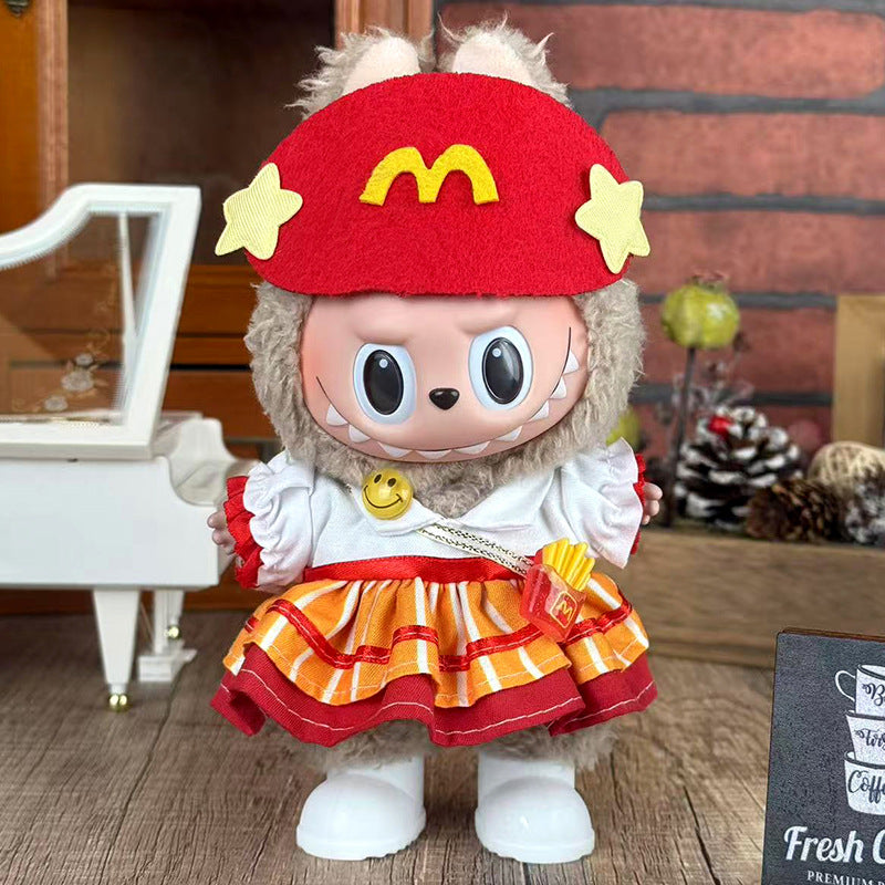 Suitable for labubu doll clothes 17cm pull cloth doll clothes small jewelry doll for suit wholesale