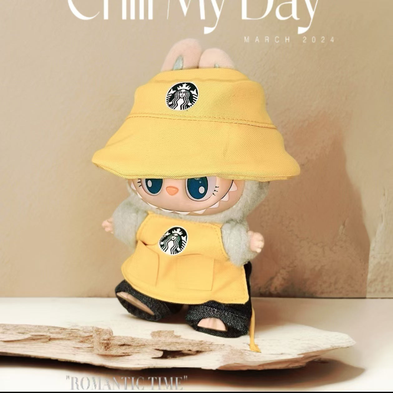Labubu Doll Overalls Set for 17cm Vinyl Dolls