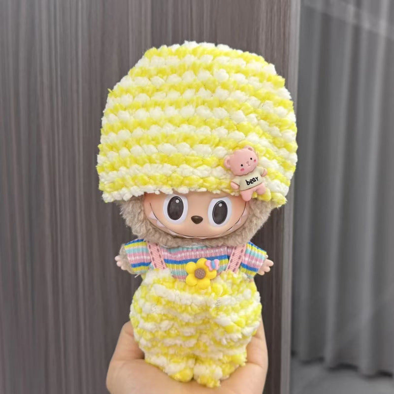 Rab cloth doll labubu17cm pendant one or two generations of vinyl plush doll suit accessories for clothes