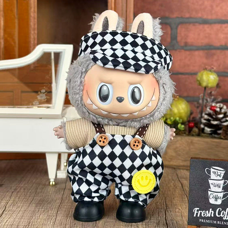 Suitable for labubu doll clothes 17cm pull cloth doll clothes small jewelry doll for suit wholesale