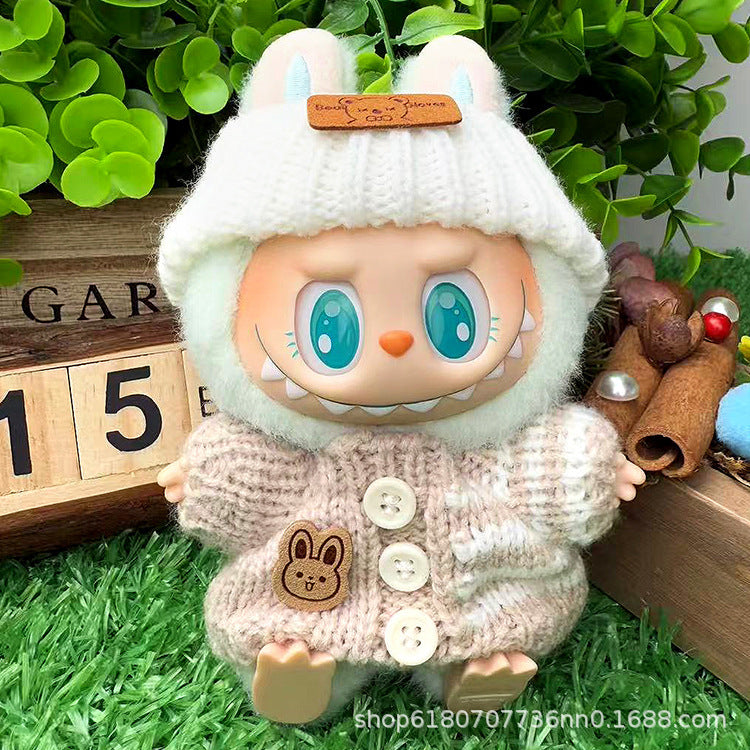 Suitable for Labubu Doll Clothes, Plush Vinyl Sitting Party First, Second and Third Generation Replacement Skirt Suit