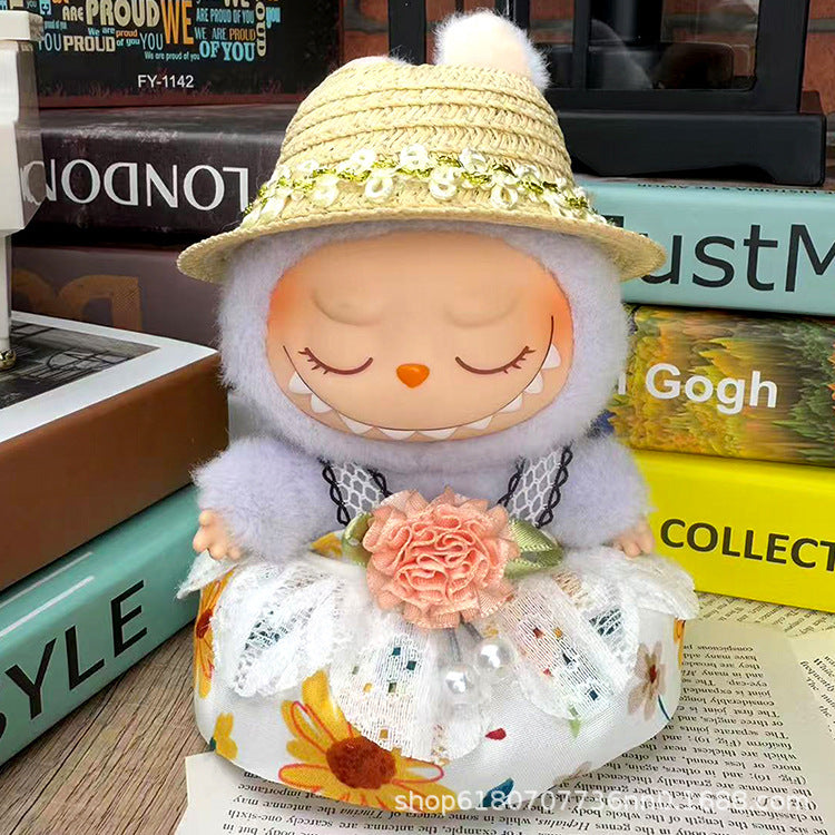 Suitable for Labubu Doll Clothes, Plush Vinyl Sitting Party First, Second and Third Generation Replacement Skirt Suit