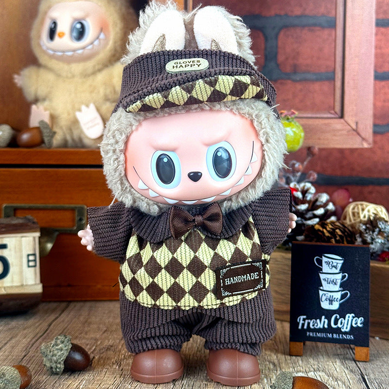 Suitable for labubu doll clothes 17cm pull cloth doll clothes small jewelry doll for suit wholesale