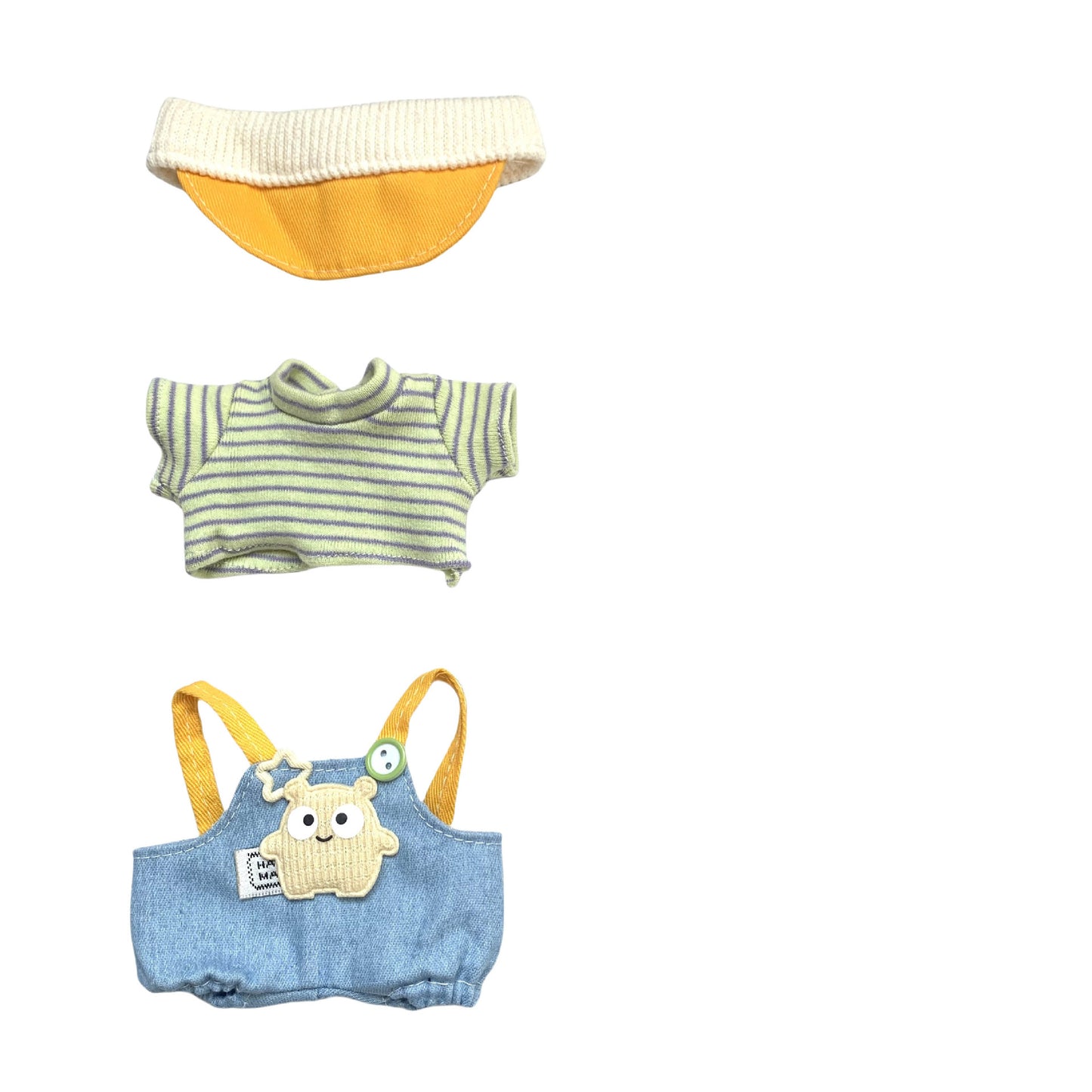 17cm Labubu Doll Yellow Gardener Outfit with Accessories
