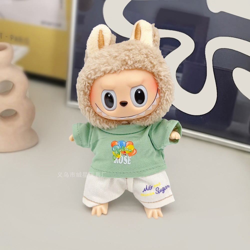 Labubu Doll Denim Outfit Set with T-Shirt & Accessories
