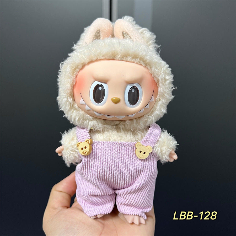 Labubu Wearable Baby Clothes Vinyl Labubu 17cm Doll Cute Dress-Up Casual Suit Skirt Plush Clothes