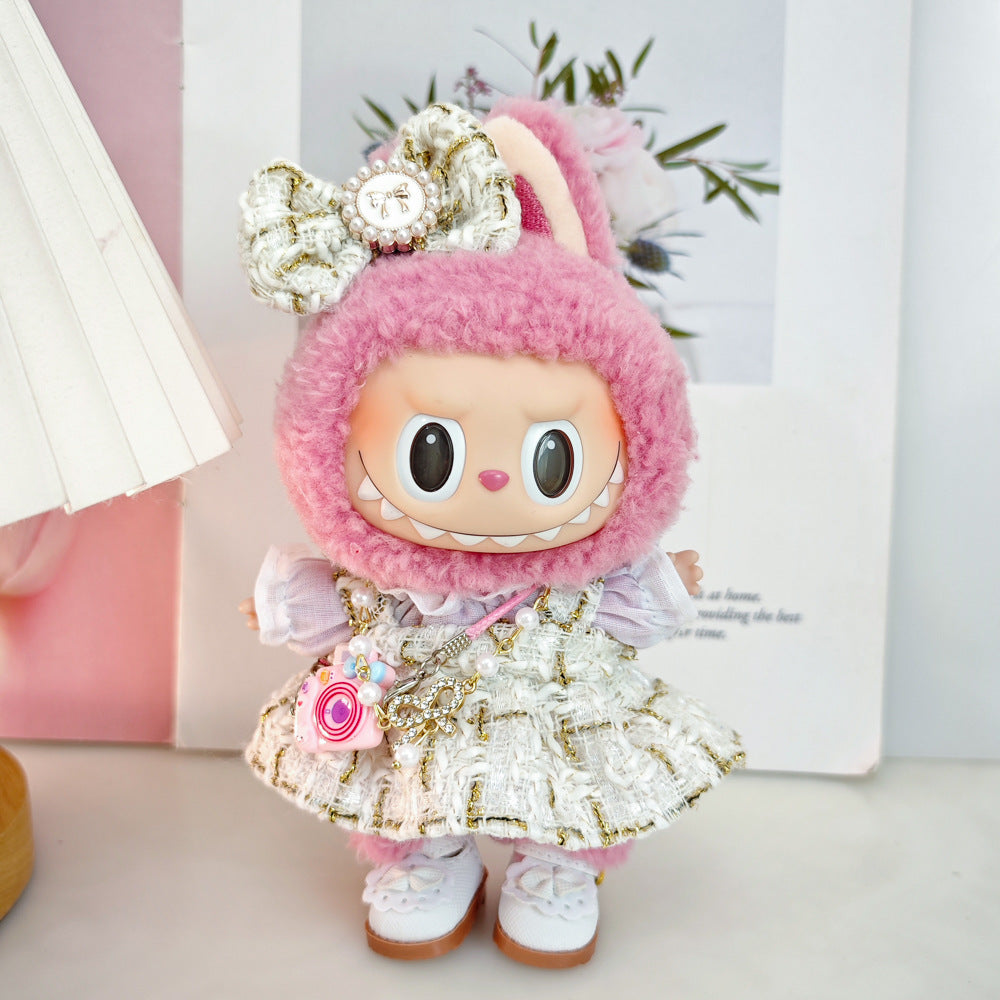 Labubu Doll Outfit Set - 4-Piece Skirt & Accessories for 15-17cm Vinyl Doll