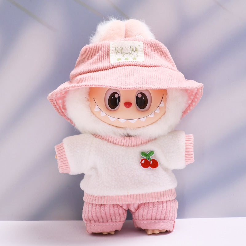 Labubu Doll Velvet T-Shirt & Pants Set for 1st & 2nd Gen Pendant