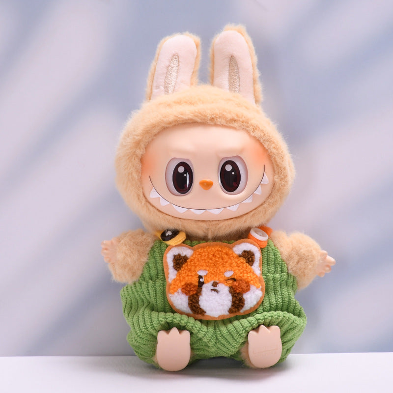Labubu Doll Overalls Outfit - Persimmon, Fox, Apple, Biscuit Colors