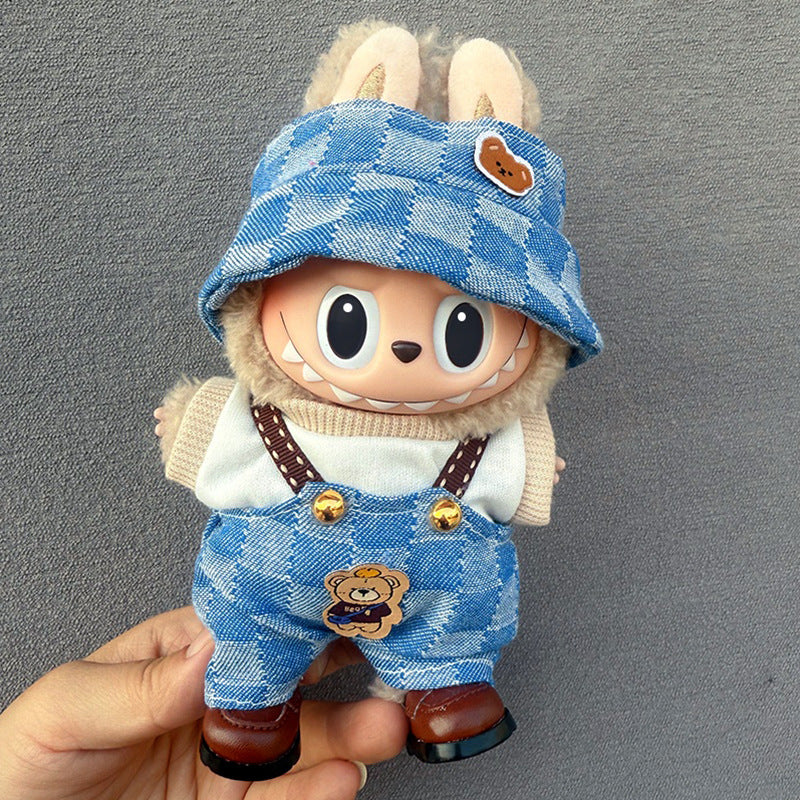 New 17CM Labubu Pendant for Baby Clothes high quality Labubu Blind Box Pendant Doll Clothes Decorative suit