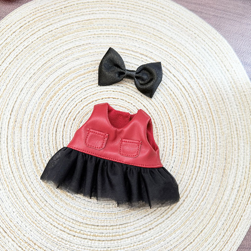 17cm Labubu Doll Clothes - Leather Outfits & Accessories for 1st/2nd Gen