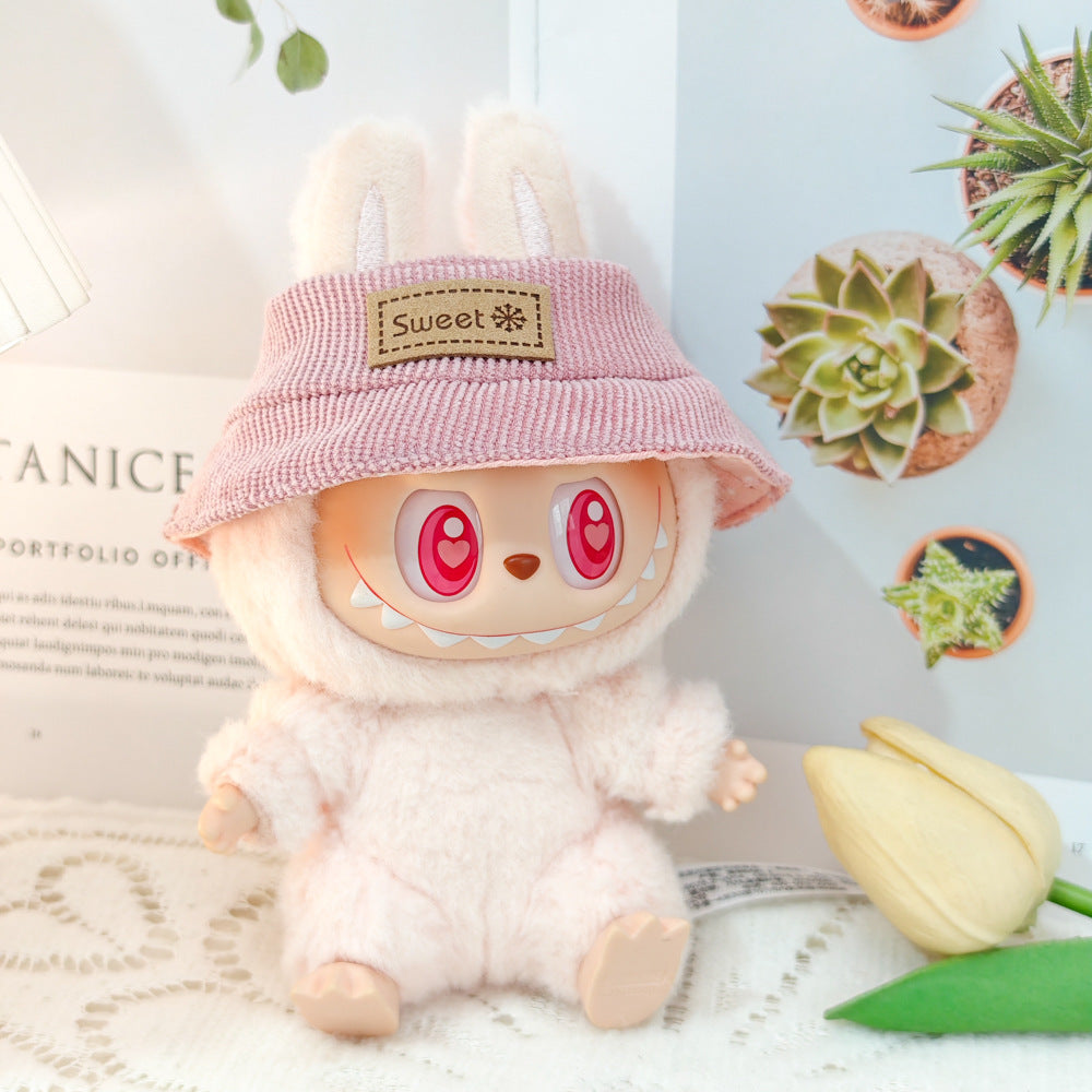 Clothing Only: First, Second, and Third Generation Blind Box Labubu Pendant Clothing, Sitting Labubu Party Doll Pink Sweater