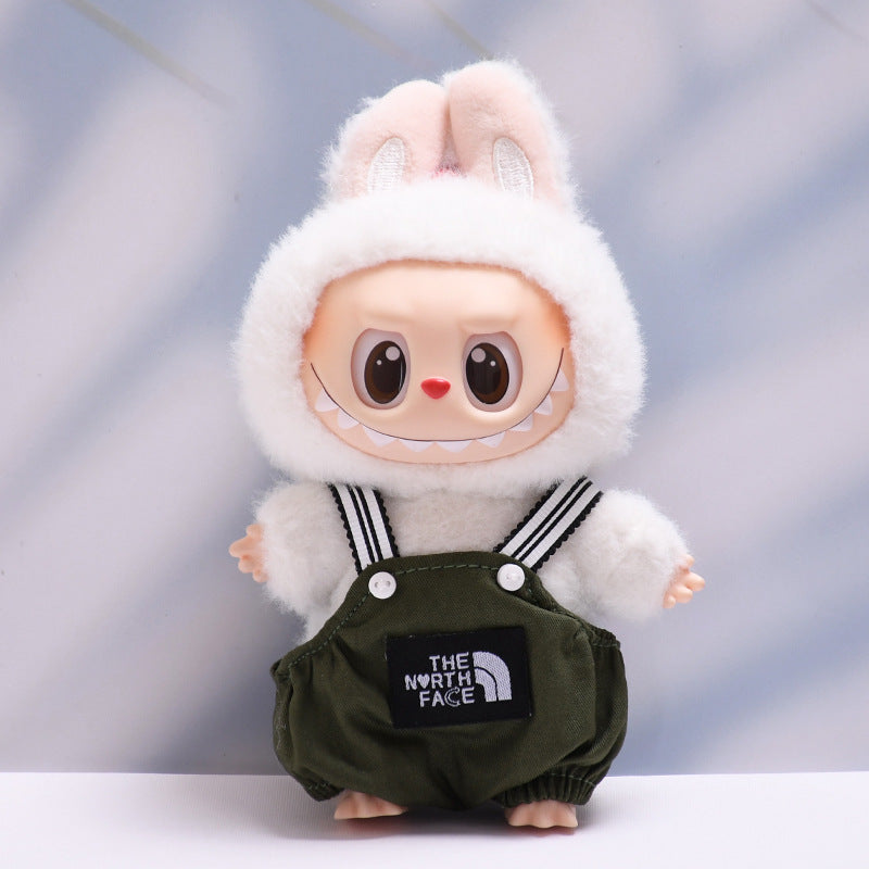 Labubu Doll Overalls & Hat Set - Trendy Outfit for 1st & 2nd Gen Pendant Labubu