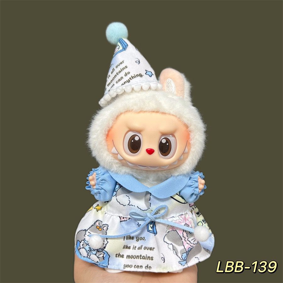 17cm Labubu Pendant Wearing Baby Clothes high quality Labubu Blind Box Pendant Doll Clothes Decorative suit