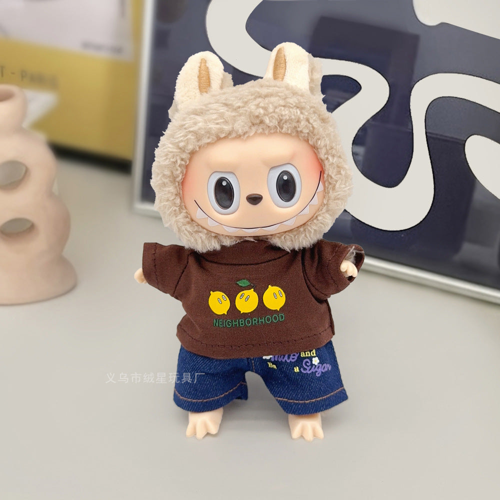 Labubu Doll Denim Outfit Set with T-Shirt & Accessories