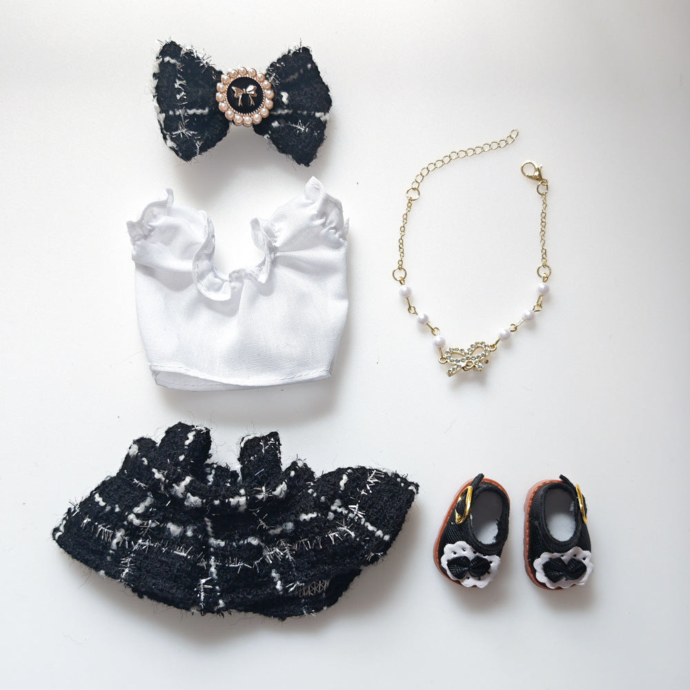 Labubu Doll Outfit Set - 4-Piece Skirt & Accessories for 15-17cm Vinyl Doll
