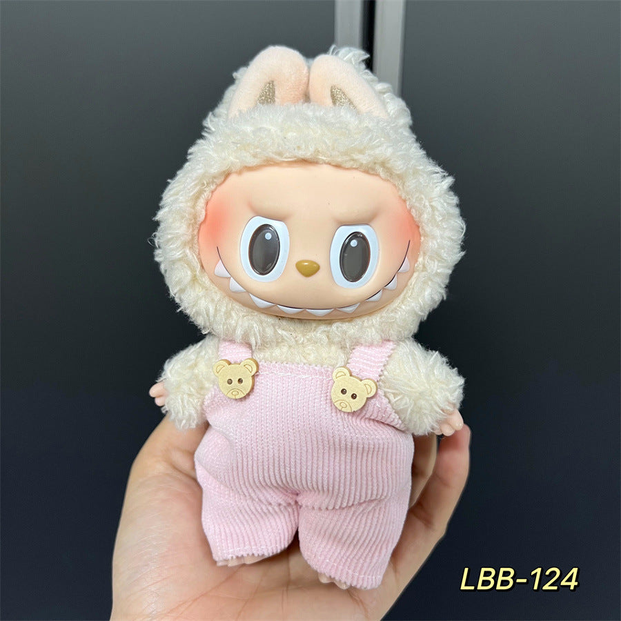 Labubu Wearable Baby Clothes Vinyl Labubu 17cm Doll Cute Dress-Up Casual Suit Skirt Plush Clothes