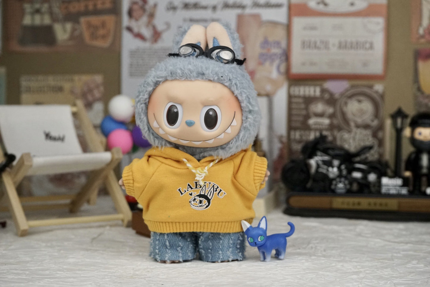17cm Labubu Doll Hooded Vest Outfit - DIY Matching Clothes