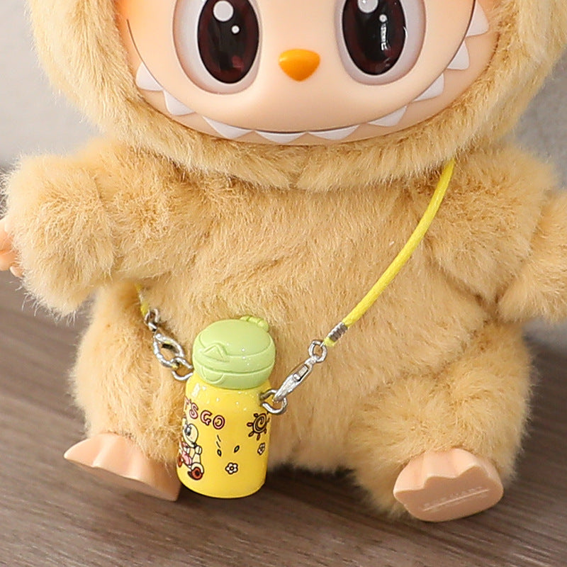 LABUBU cloth clothes sit party heart Macaron 17cm 15cm vinyl pendant hat shirt