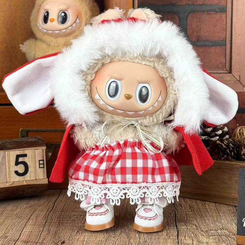 Suitable for labubu doll clothes 17cm pull cloth doll clothes small jewelry doll for suit wholesale