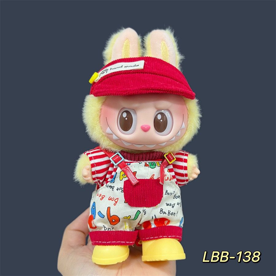 17cm Labubu Pendant Wearing Baby Clothes high quality Labubu Blind Box Pendant Doll Clothes Decorative suit